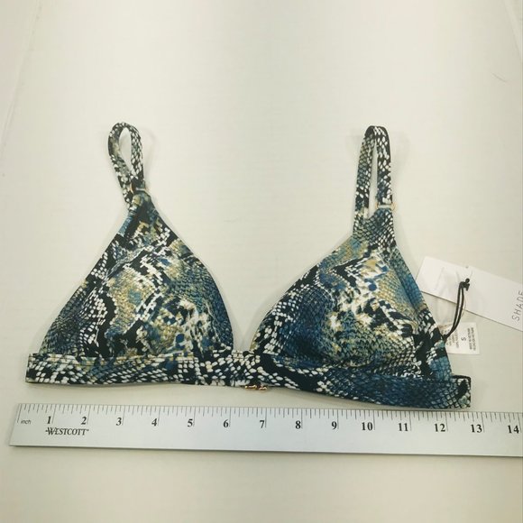 Shade And Shore Women's Size Small 4-6 Triangle Bikini Swim Top Snake Print New - Picture 10 of 15